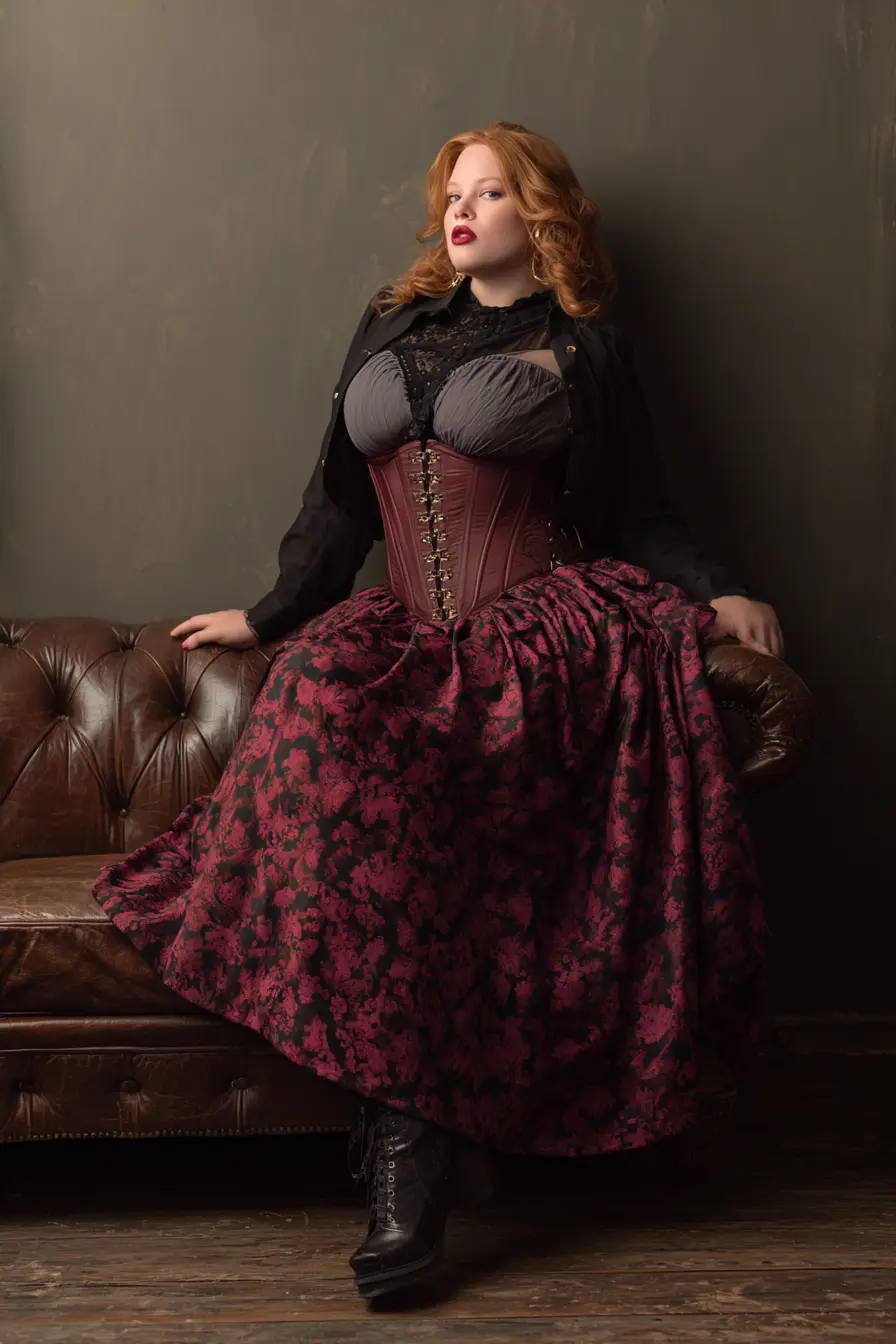 Victorian Corset with Tiered Skirt Drama