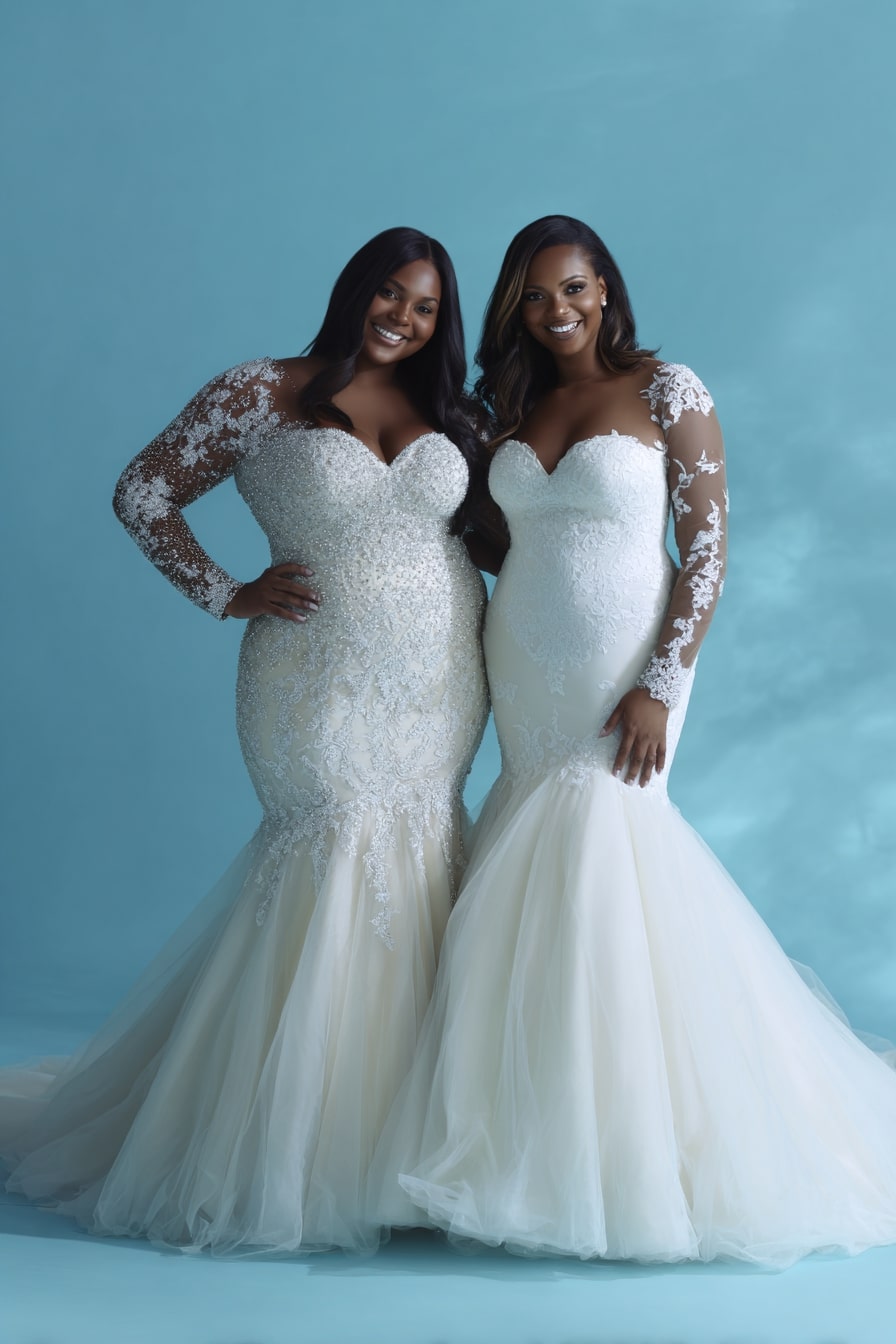 Embellished Lace Bodice + Tulle Mermaid Silhouette