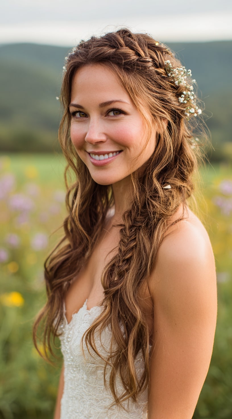 Braided Crown with Loose Waves