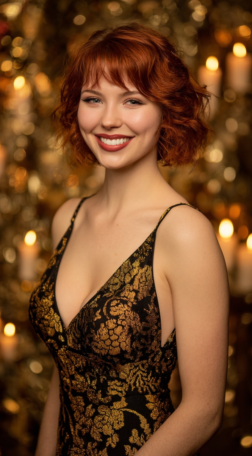 Burgundy Wine Curly Wig Richness