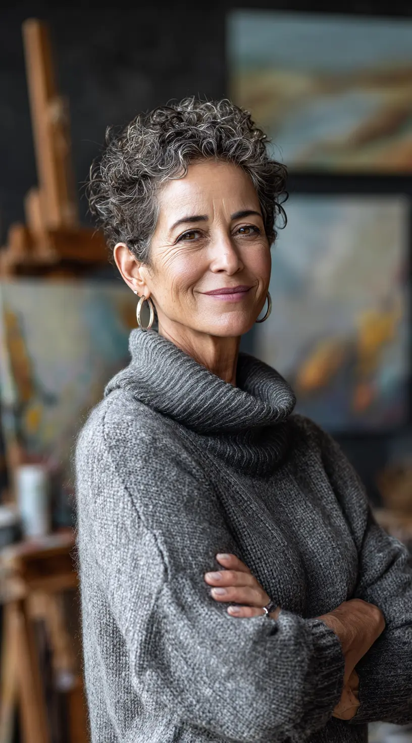 Asymmetrical Curly Crop