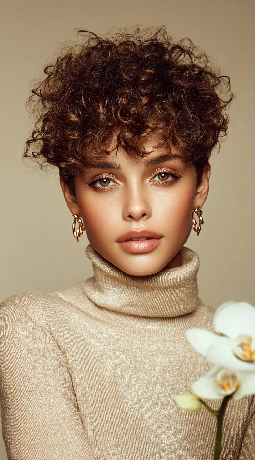 Coffee Bean Balayage for Medium Curls