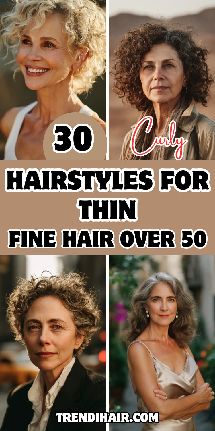 30 Curly Hairstyles for Thin Fine Hair Over 50