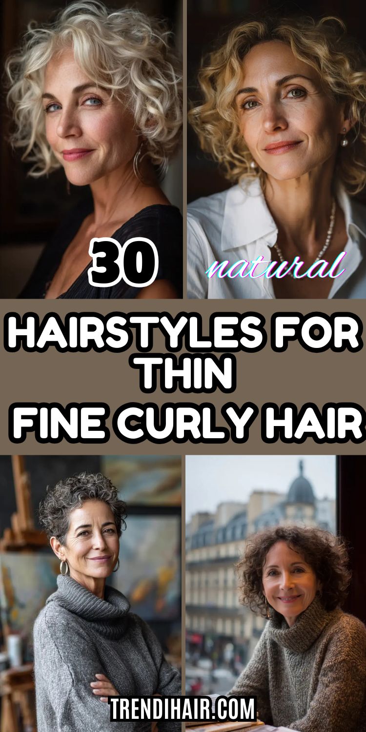 30 Hairstyles for Thin Fine Curly Hair Over 60