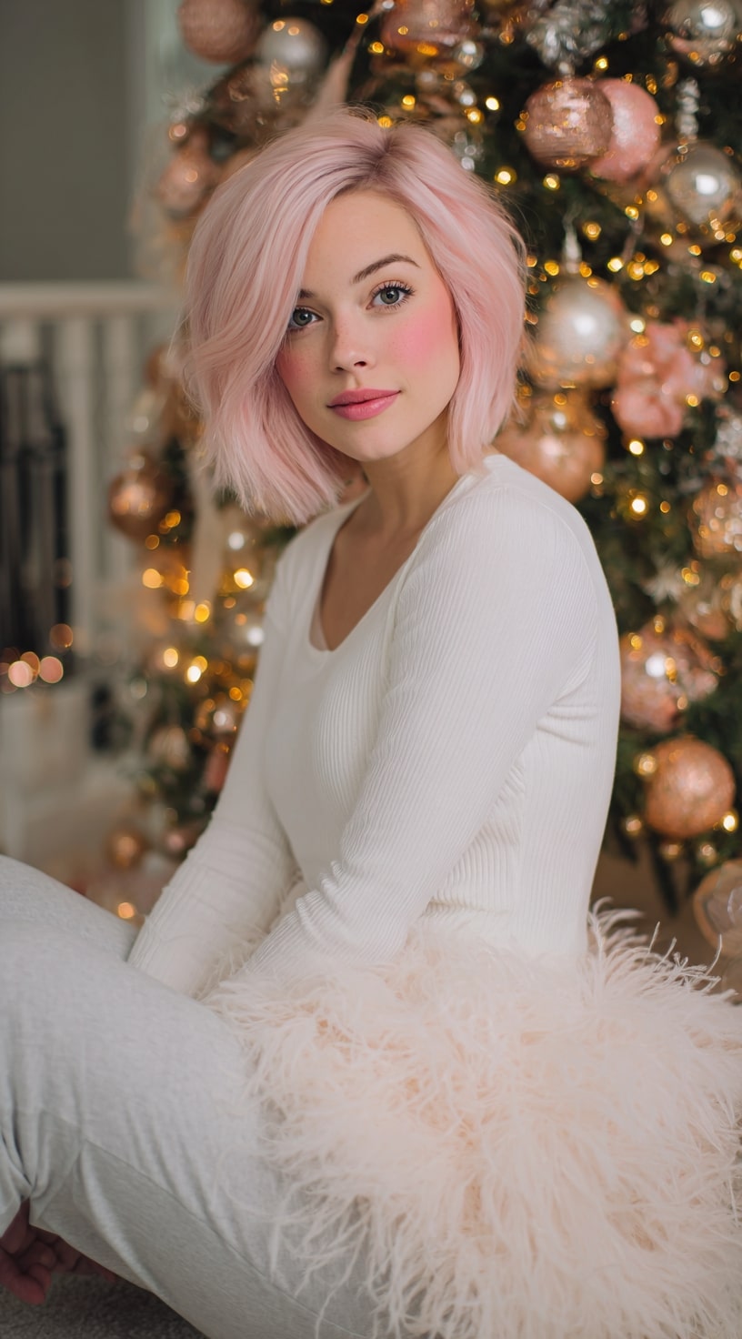 Rose Gold Layered Wig Glamour
