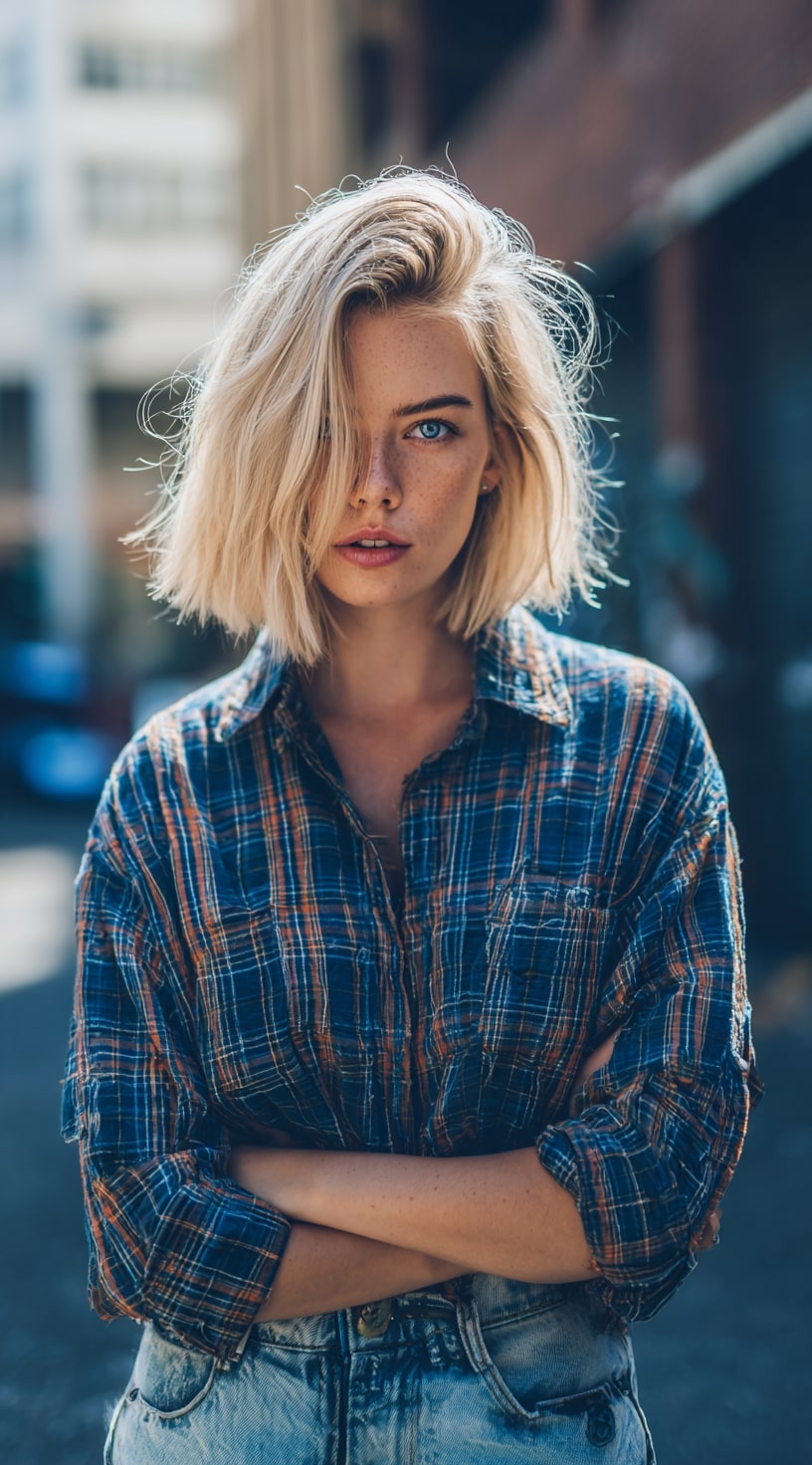 Textured Shag Bob with Choppy Layers