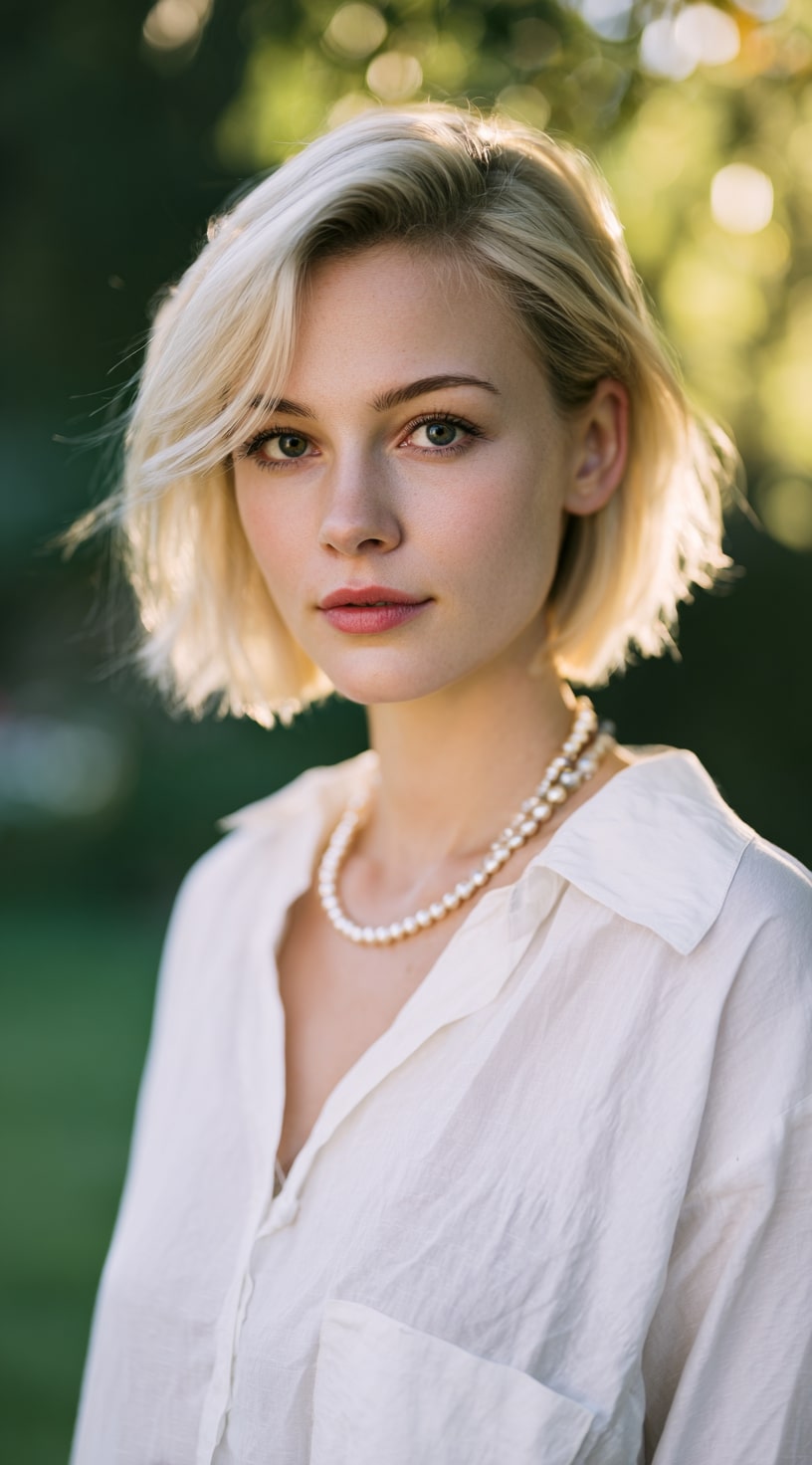 The Textured Shag Inspired Blonde Bob