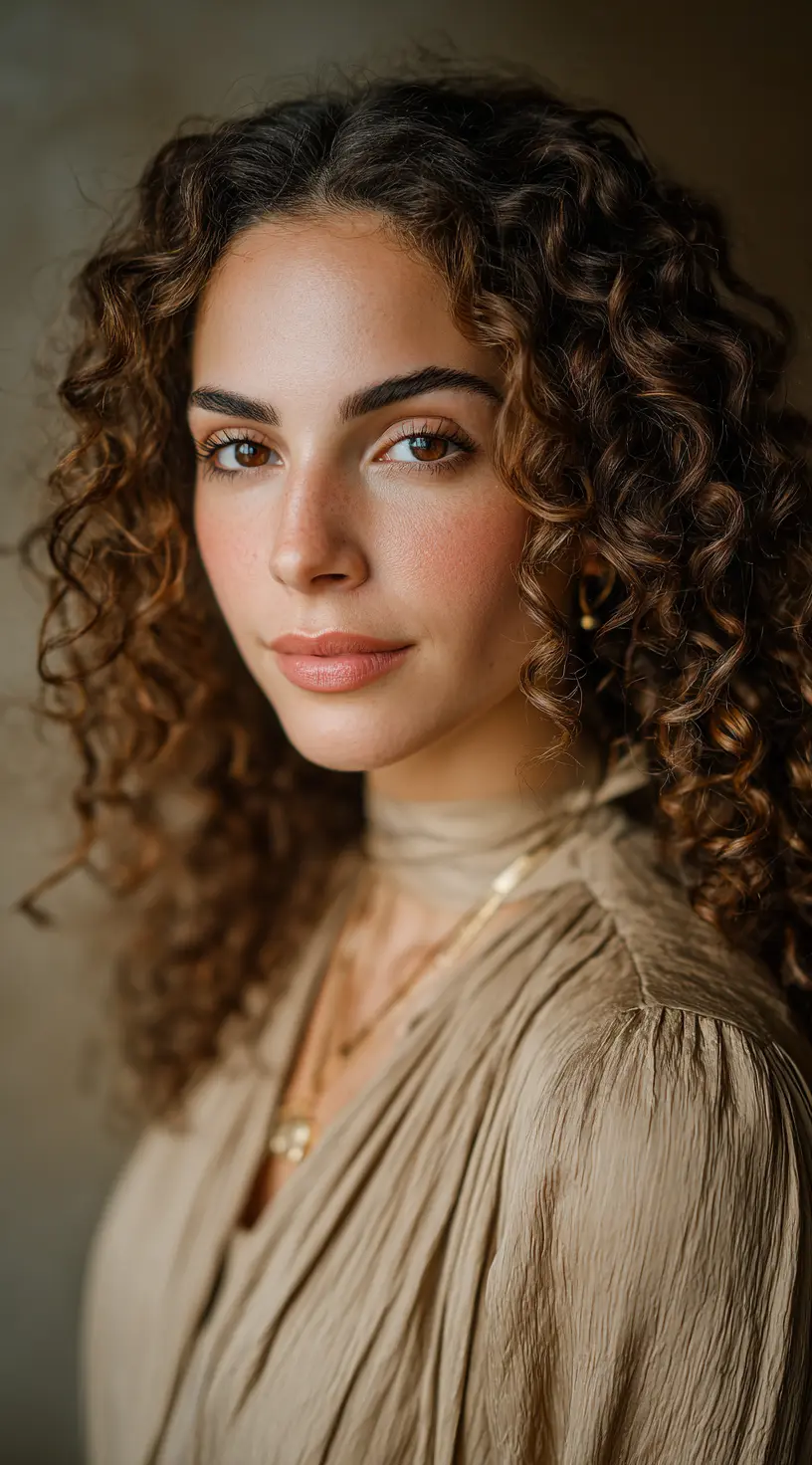 Long Curly Layers with Face Framing