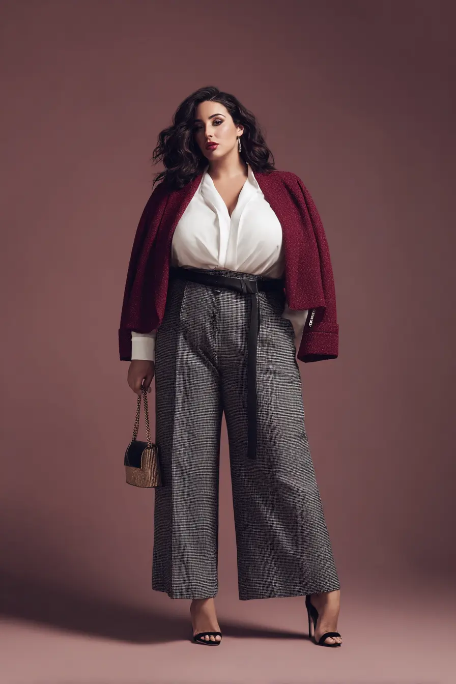 Modern Blazer with Wide-Leg Trousers