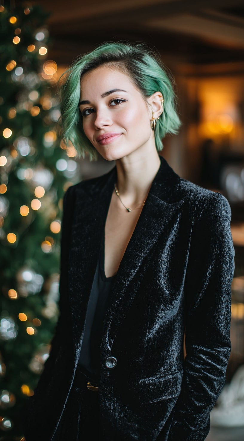 Forest Green Pixie Wig Bold Statement