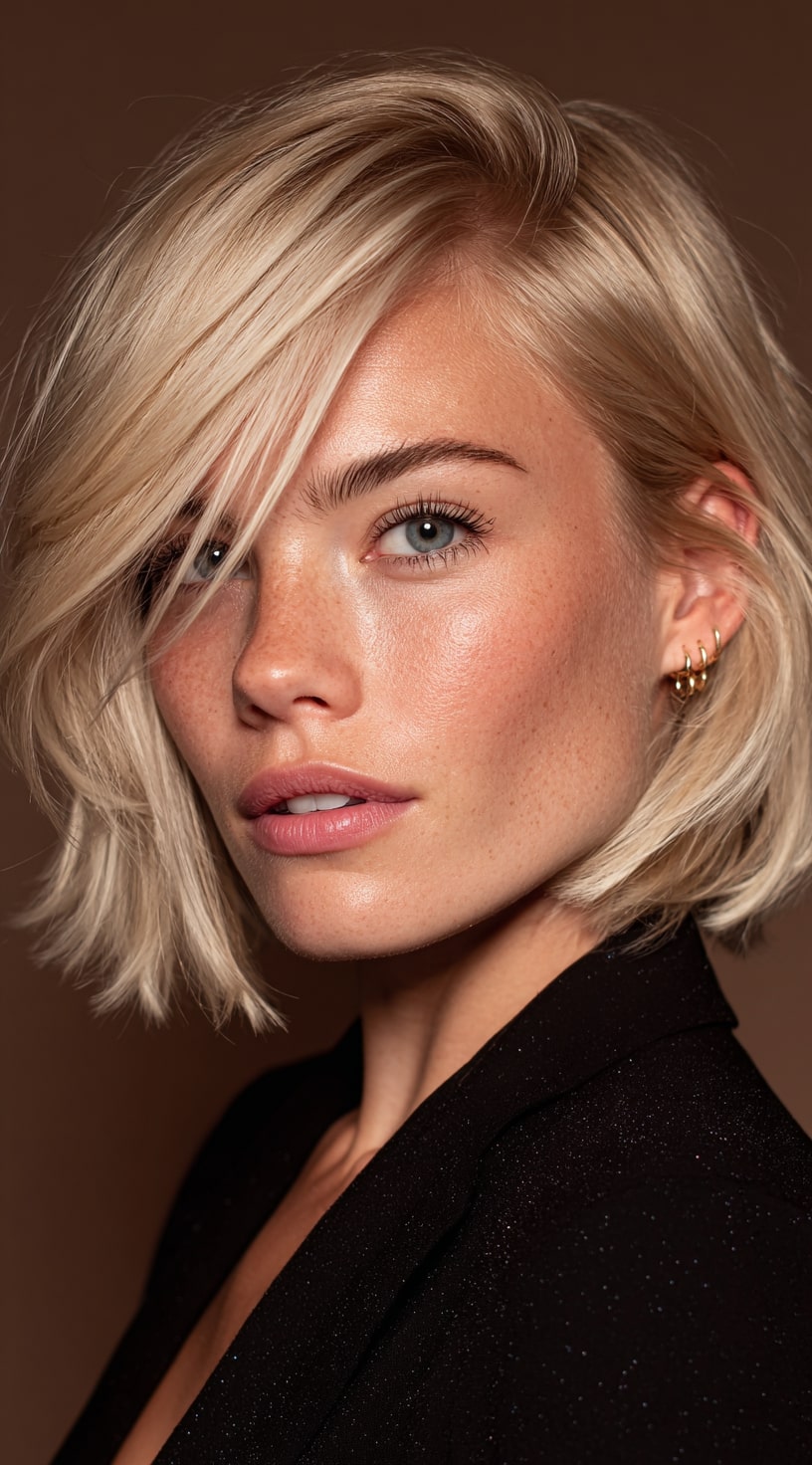 The Asymmetrical Layered Blonde Bob