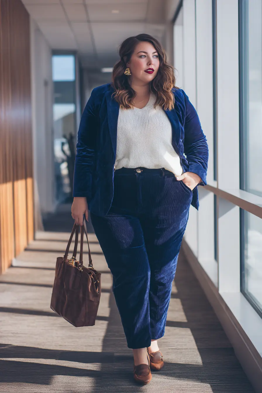 Bold Velvet Suit for Confident Winter Workwear