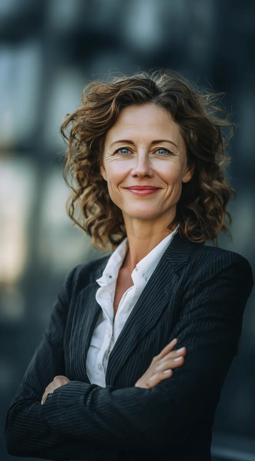 Shoulder-Length Curly Layers