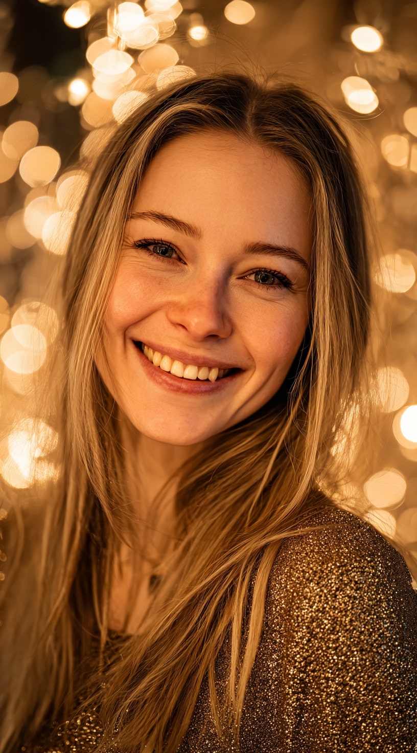 Golden Honey Blonde Long Straight Wig Warmth