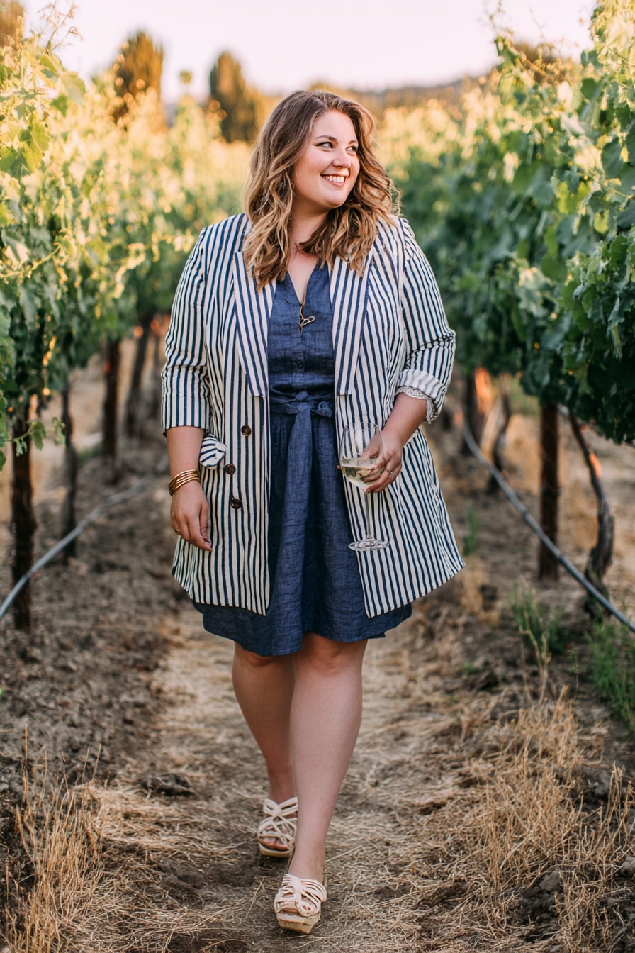 Watercolor Blazer Set + Wide-Leg Pants