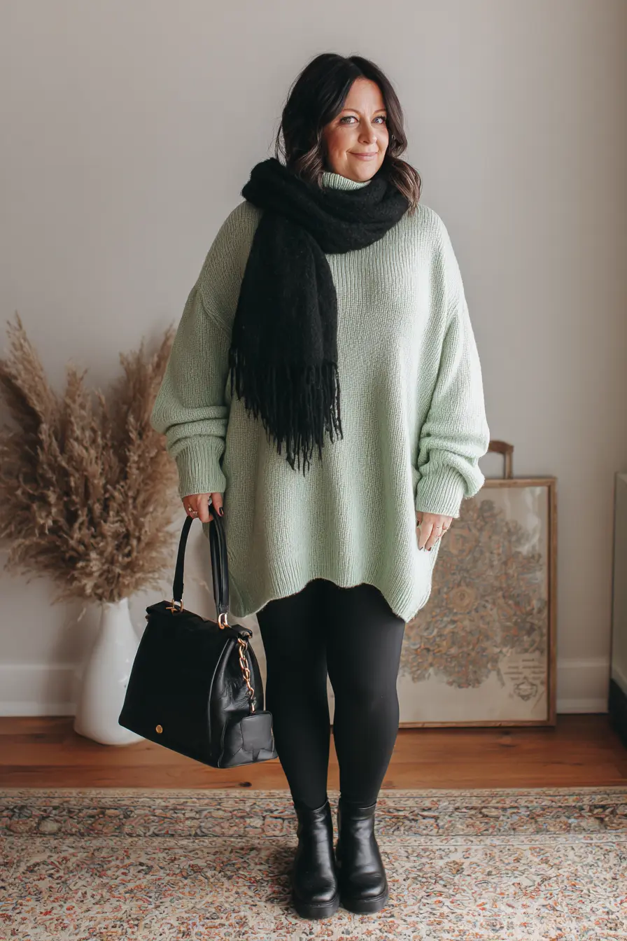 Cozy Tunic Sweater with Leggings