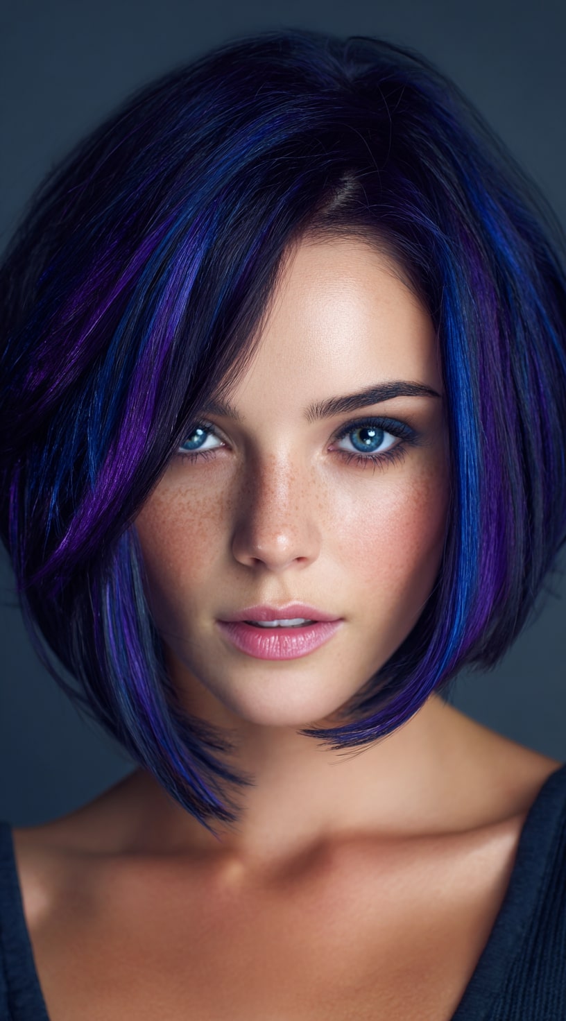 Bold Color Enhanced Inverted Layered Bob