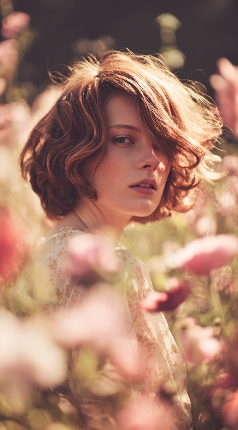 Choppy Bob with Toffee Highlights