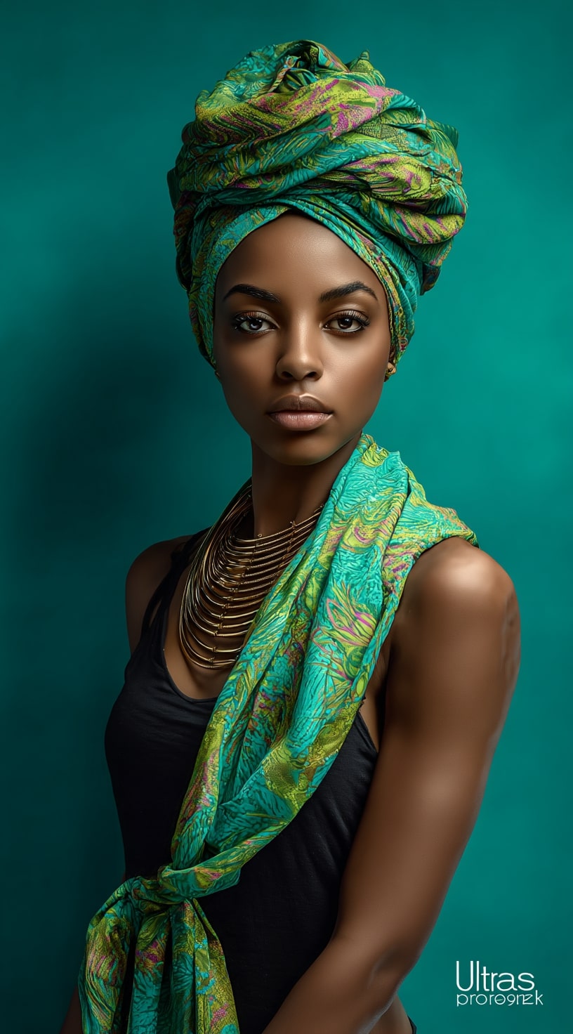 14. Vibrant Headwrap Elegance