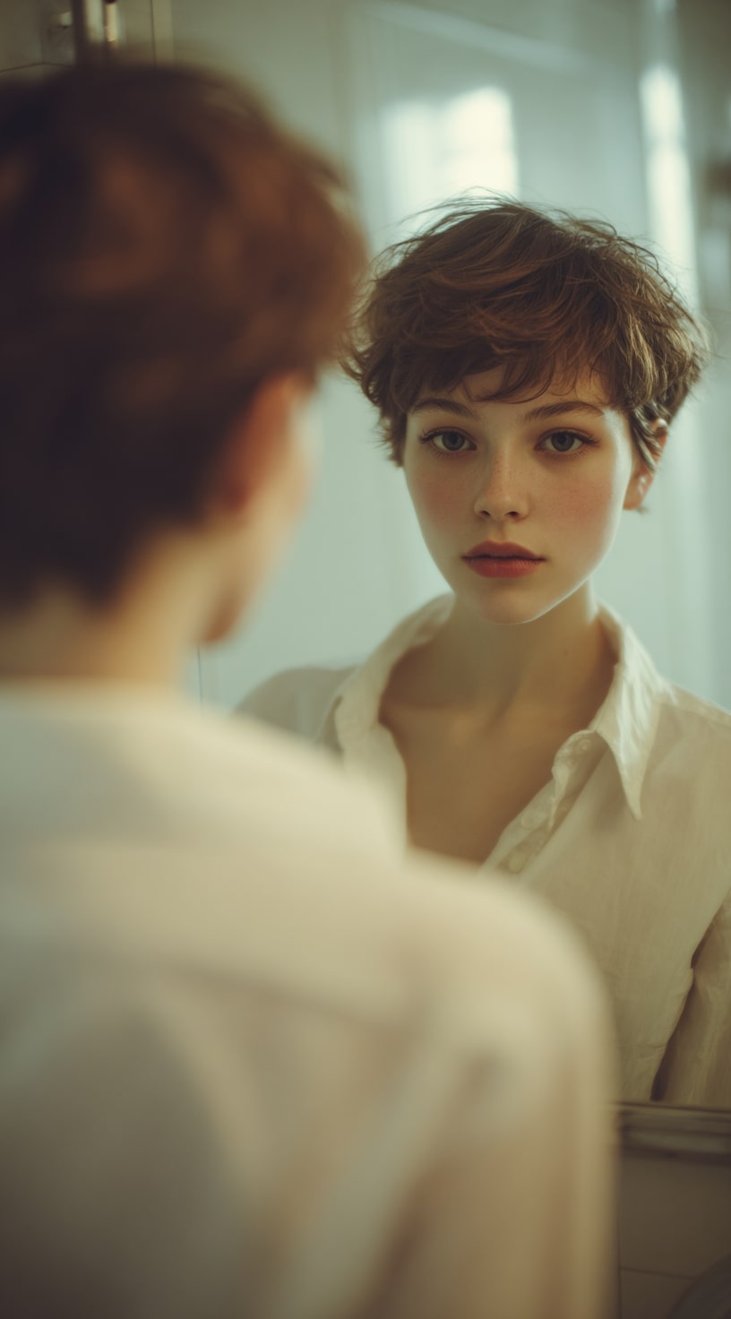 Short Hair Confidence with Winter Hat Styling