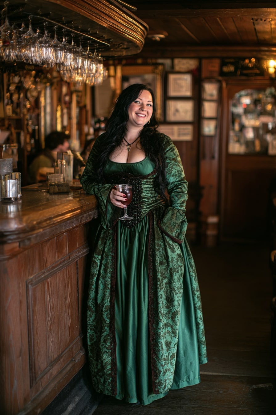 Brocade Overdress + Satin Corset Gown