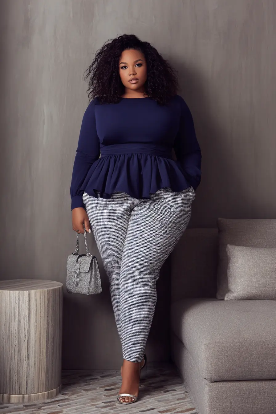 Peplum Top with Tailored Pants