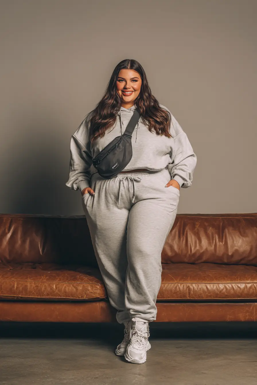 Cozy Hoodie with Joggers and Sneakers