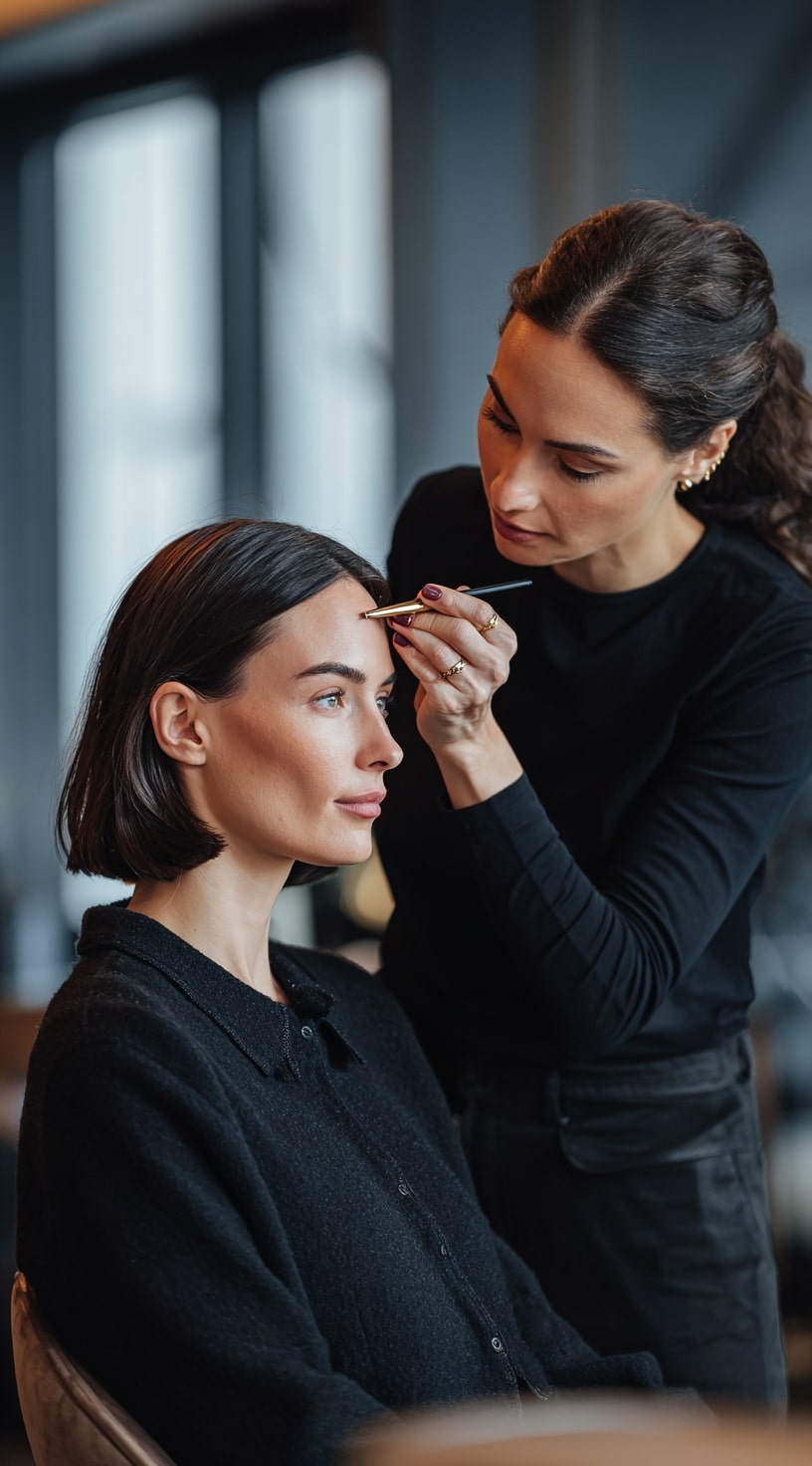 Face-Framing Inverted Layered Bob Techniques
