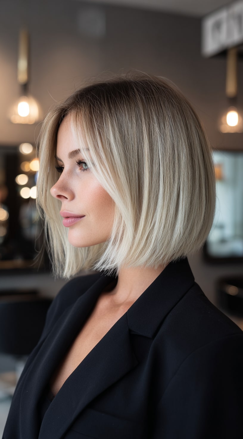 Graduated Blonde Bob with Volume at the Crown