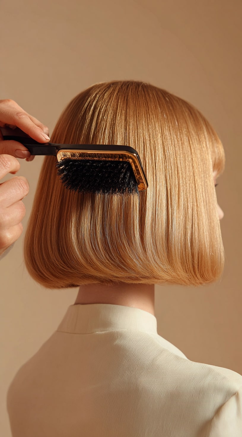 Sleek ’90s Blonde Bob Wig with Polished Finish