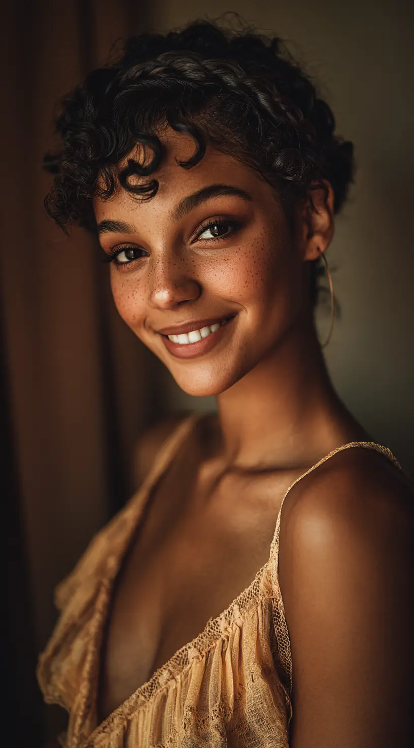 Mini Braids Throughout Curly French Bob