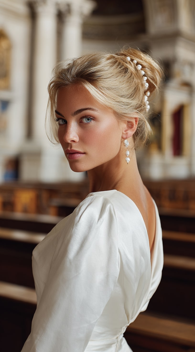 French Twist with Pearl Detail