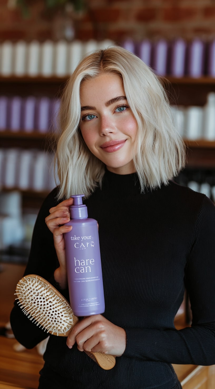 Chic ’90s Blonde Bob Wig with Natural Shine