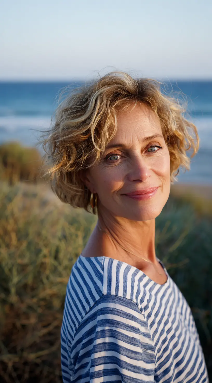 Beachy Tousled Curls for a Carefree Look