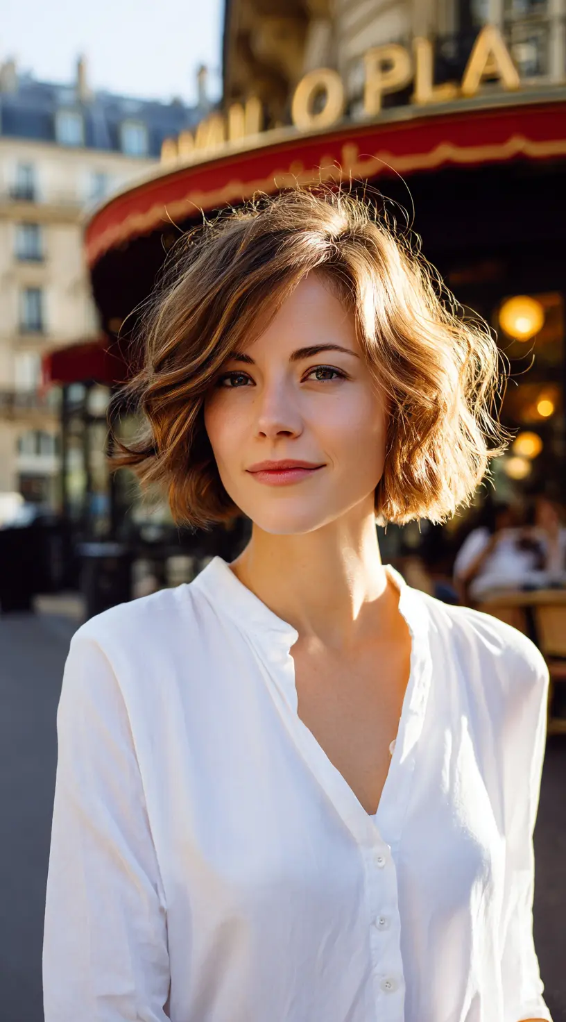 Ombre Blonde Curly French Bob