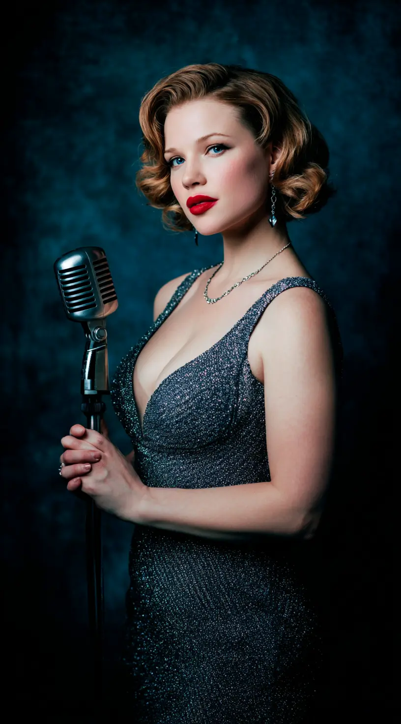 Vintage Hollywood Curly French Bob