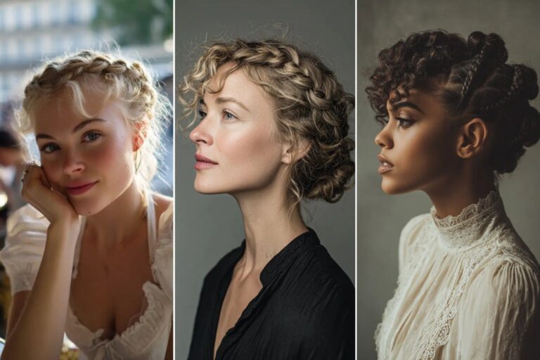 French Bob Curly Hairstyles with Braids