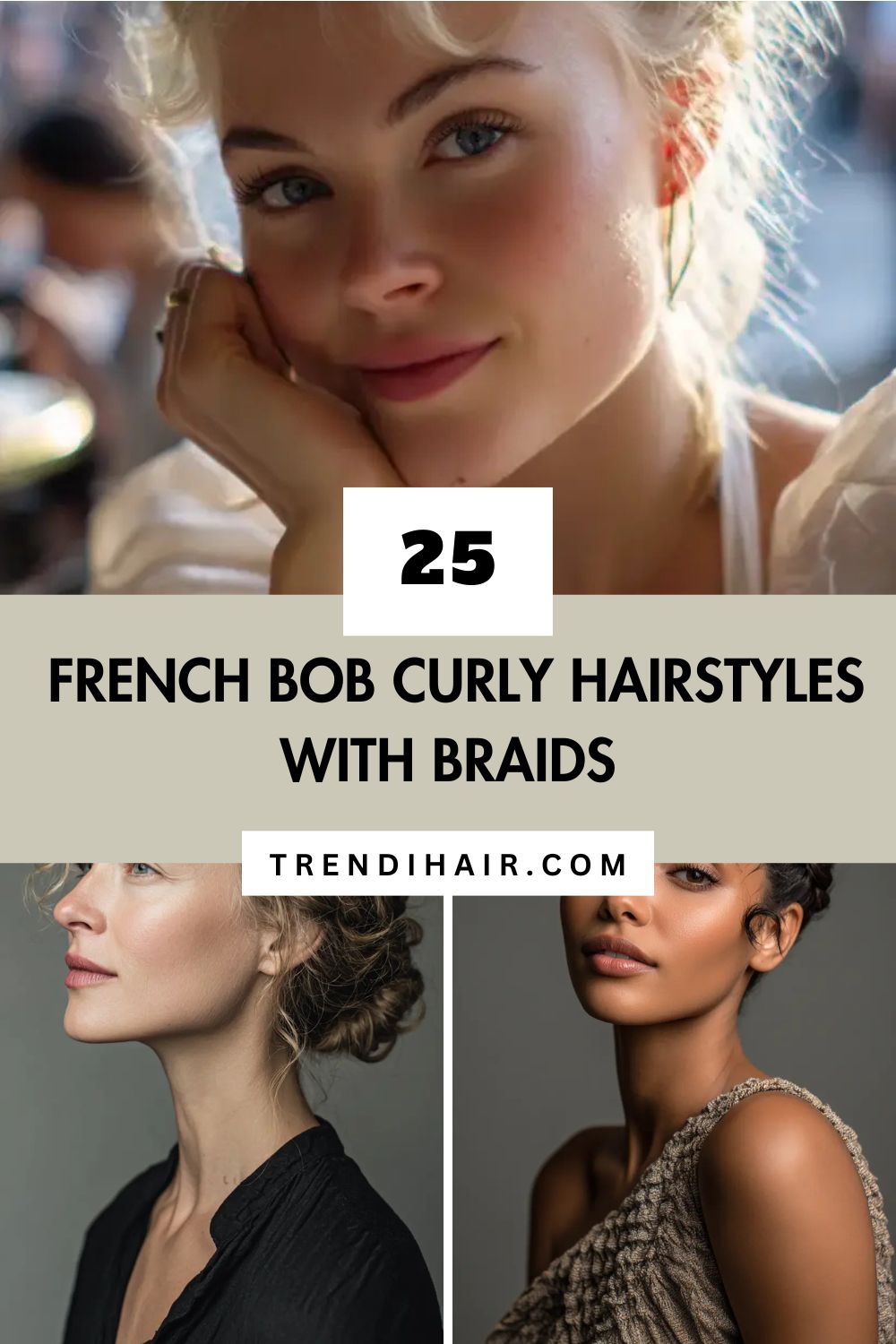  French Bob Curly Hairstyles with Braids