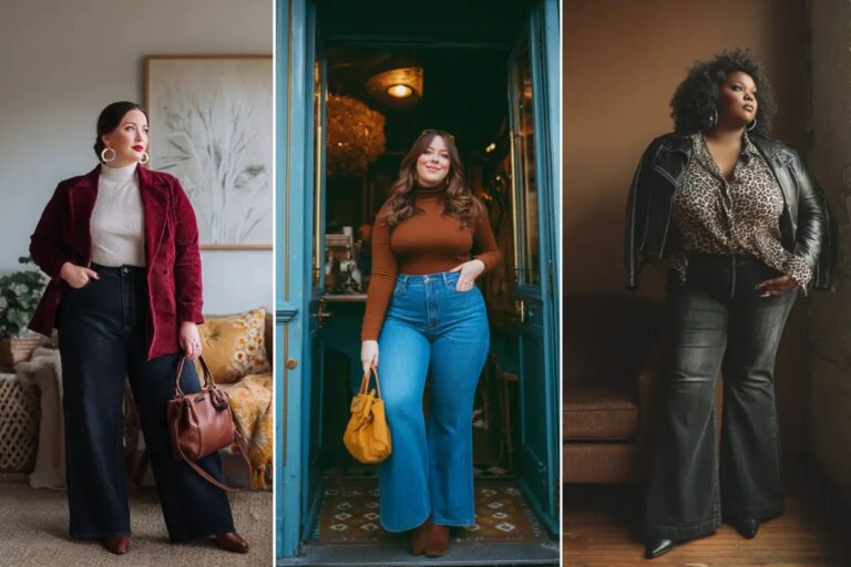 Plus Size Fall Flare Jeans Outfits Curvy Women Love