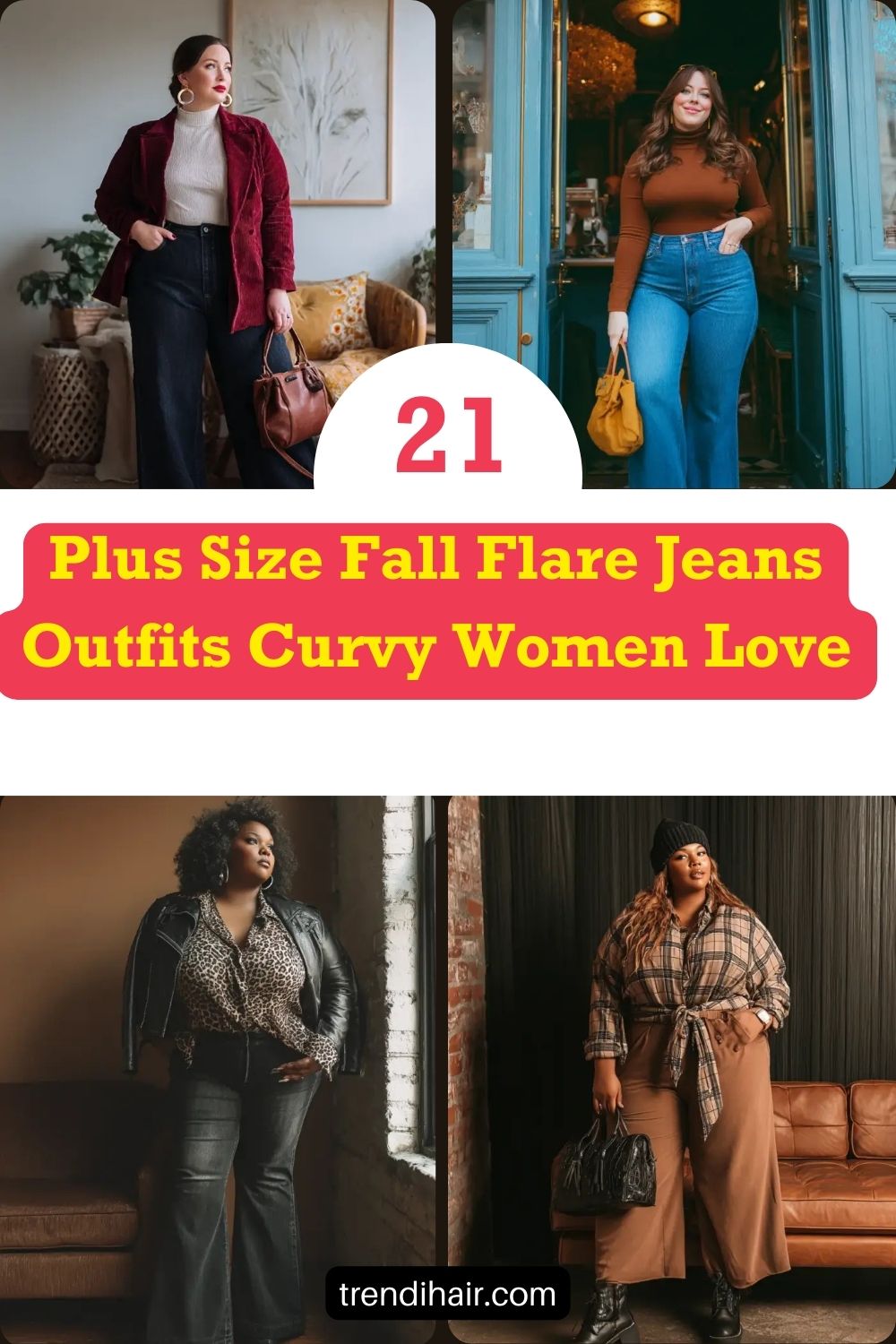 Plus Size Fall Flare Jeans Outfits Curvy Women Love