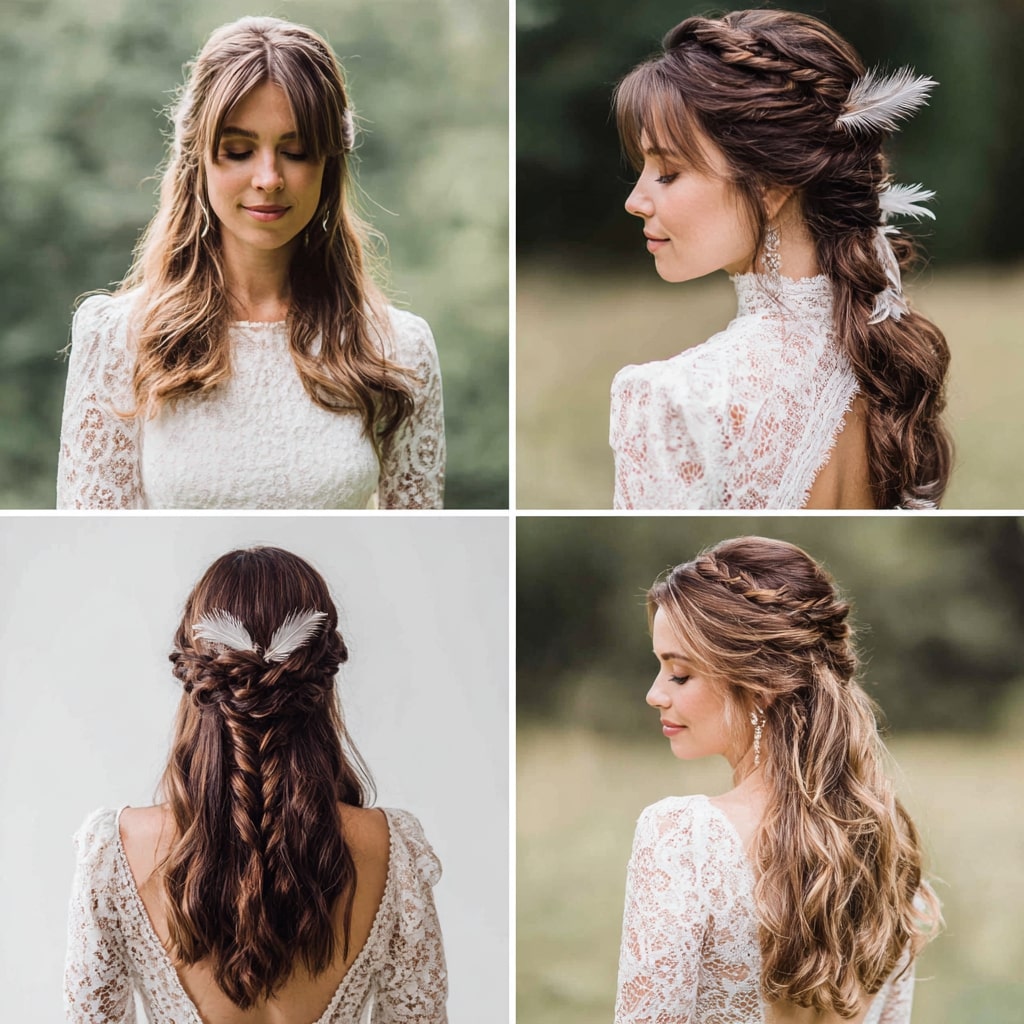 Whimsical Boho Braids with Floral Crowns