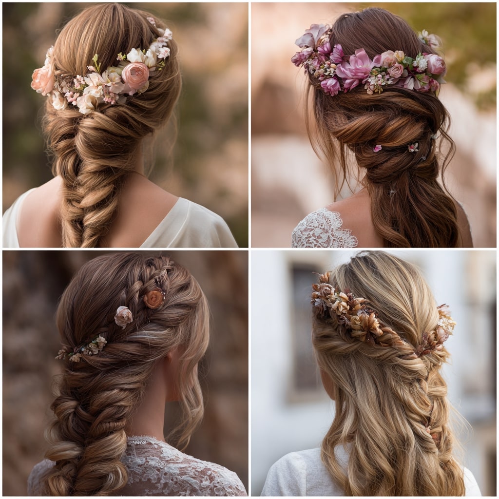 Soft Boho Bun with Floral Charm