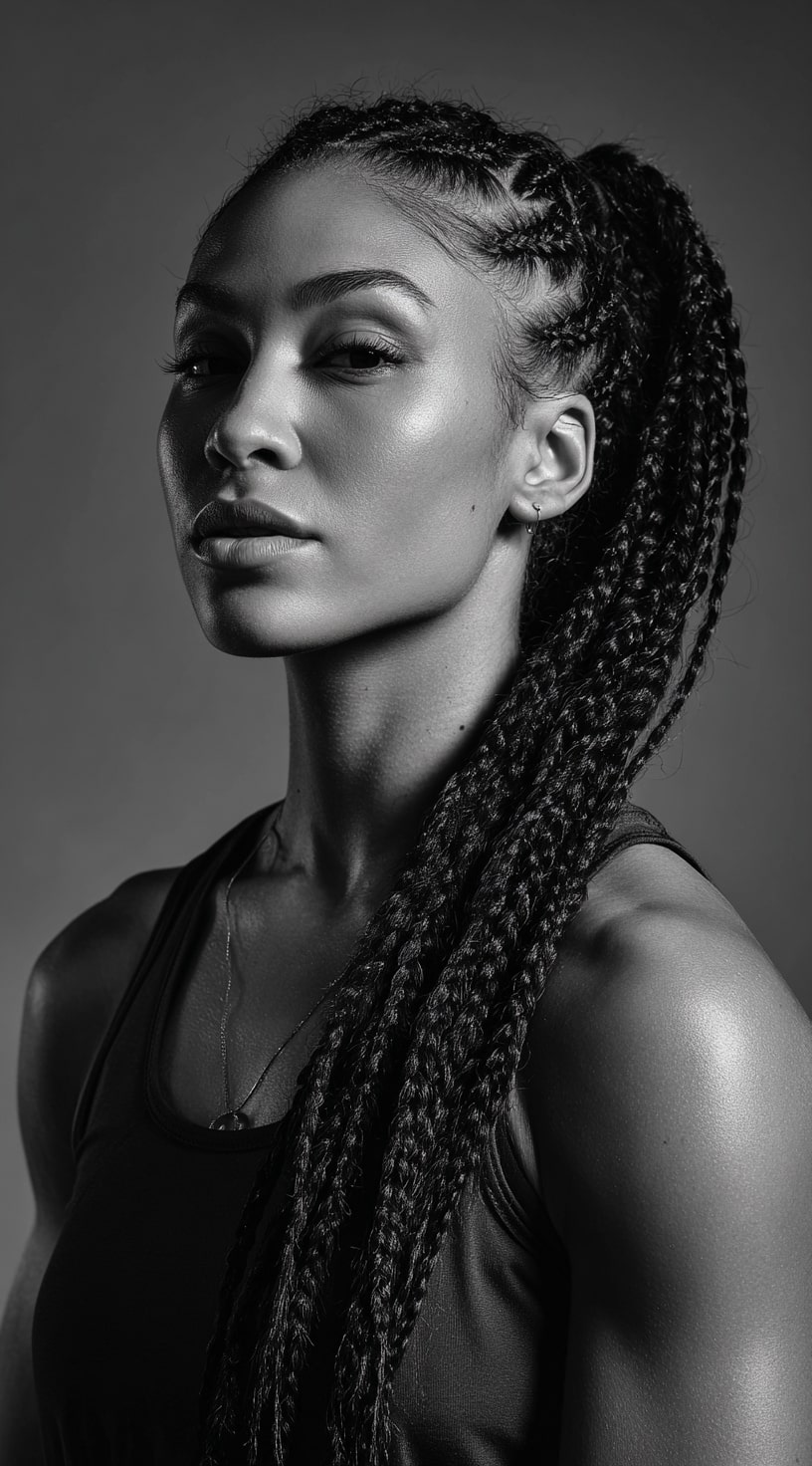 13. Sleek Cornrow Ponytail