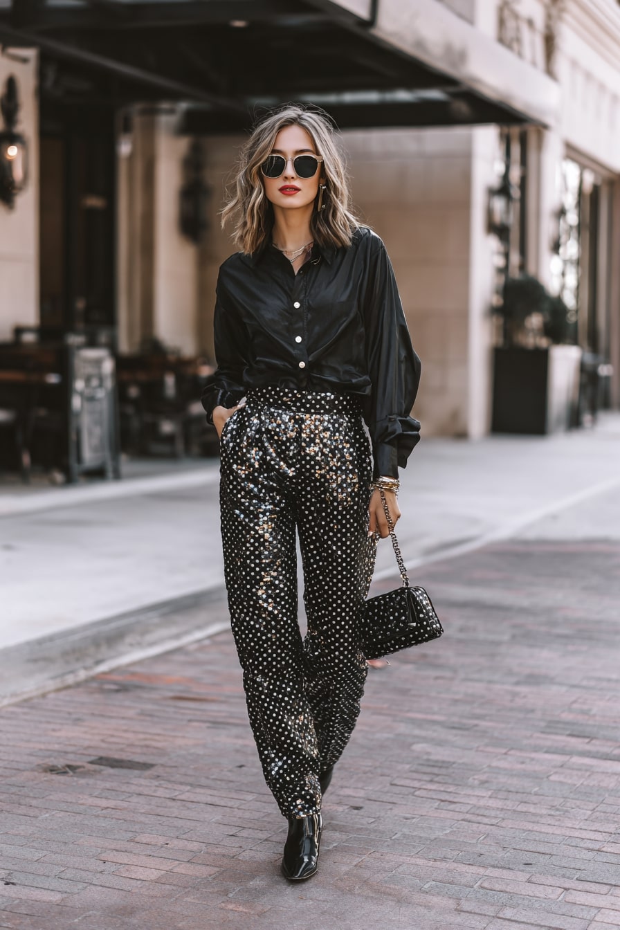 Sparkling Sequin Statement Pants
