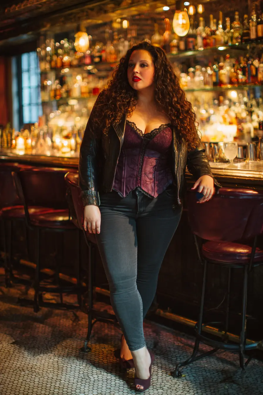Leather Jacket + Corset Top Power Pairing