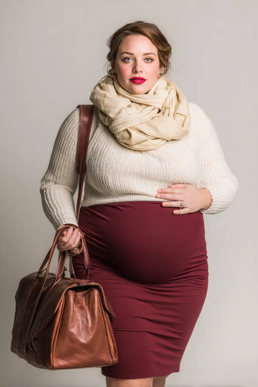 Cozy Knit Sweater + Bodycon Midi Skirt
