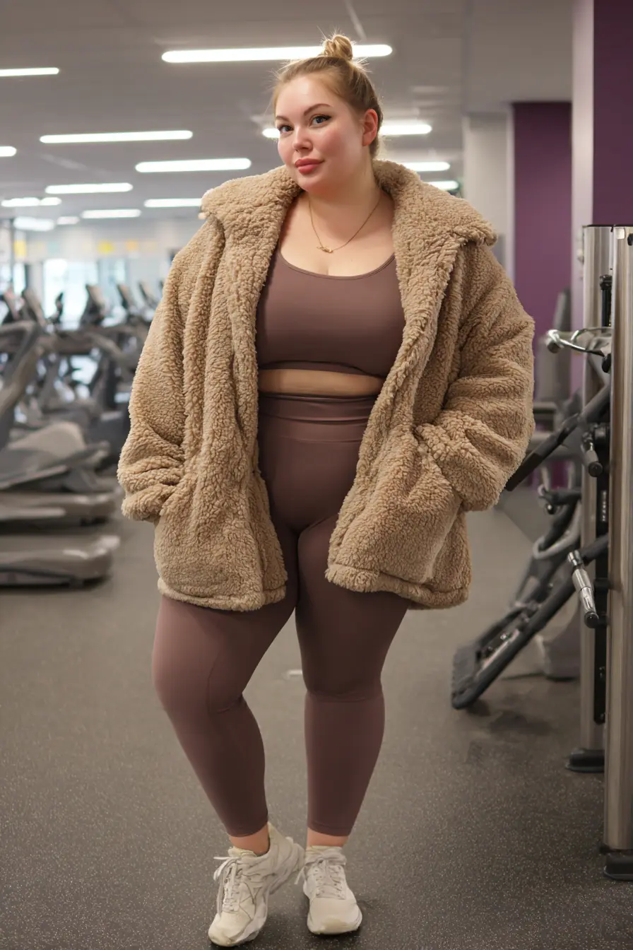 Teddy Fleece Coat + Matching Leggings Set