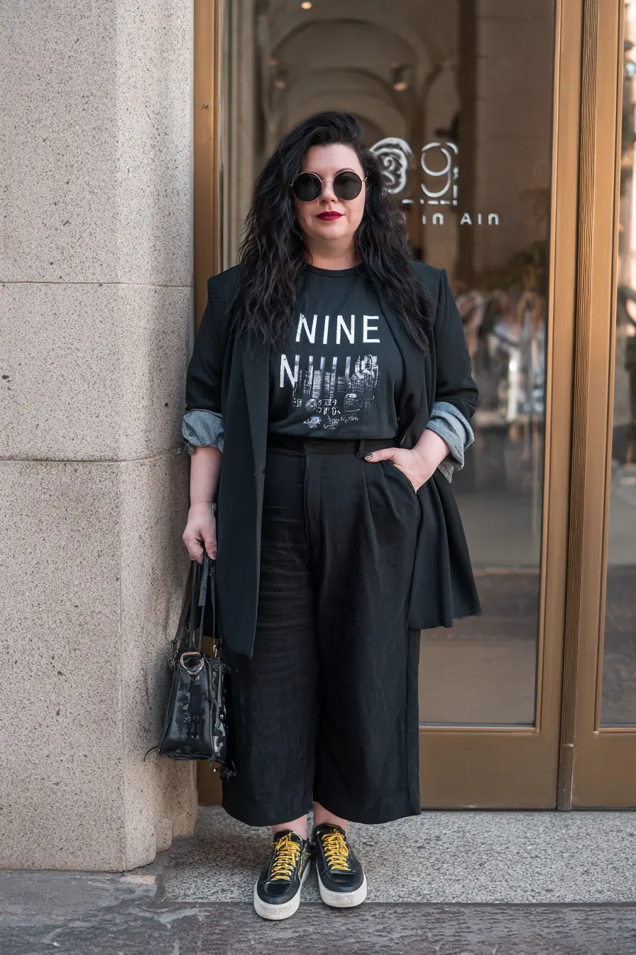 Oversized Blazer + Graphic Tee Power Layer