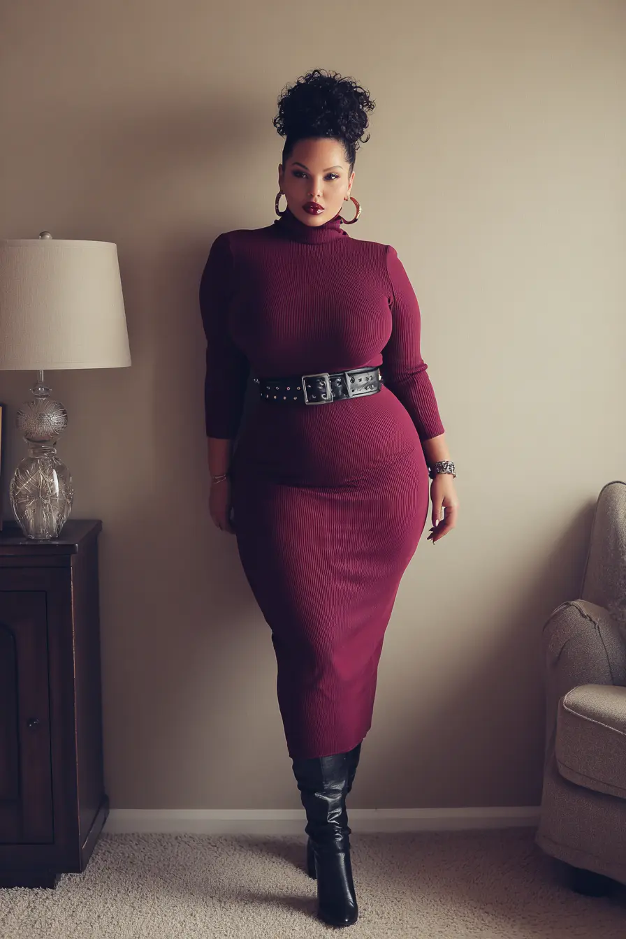 Chic Burgundy Bodycon for Bold Autumn Vibes