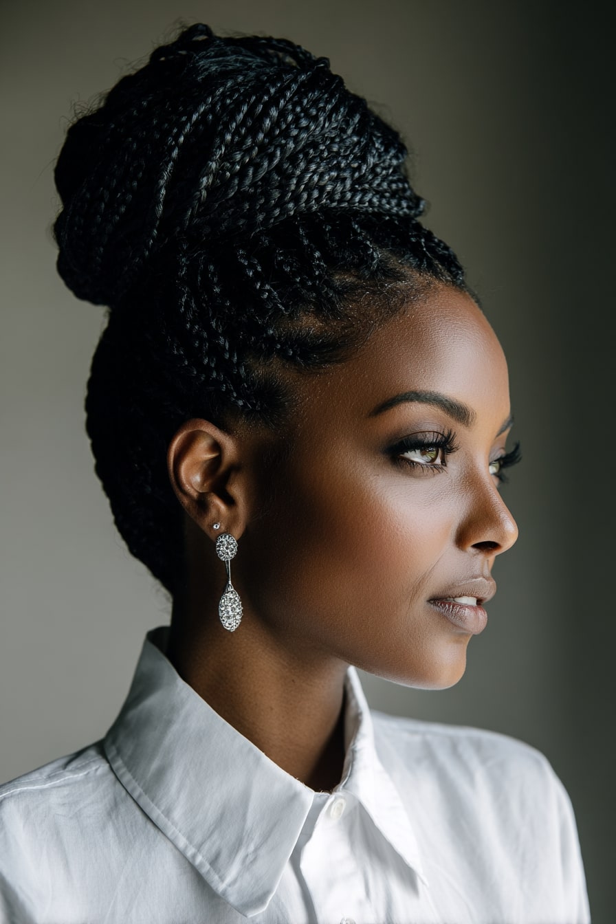 Braided Top Bun + Sculpted Volume